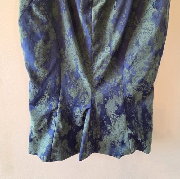 Zac Posen Vintage Jacquard Printed Mermaid Pinup Feminine Knee Skirt Size 4 - Picture 8 of 13